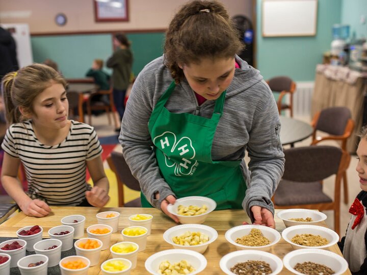 Youth preparing snacks